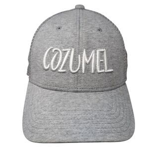 Cozumel Trucker Hat Gray One Size Adjustable Mesh Back Flex-Stretch Embroidered